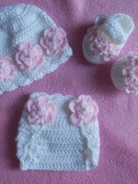 Crochet Baby Girl Diaper Cover Outfit Photo Prop
